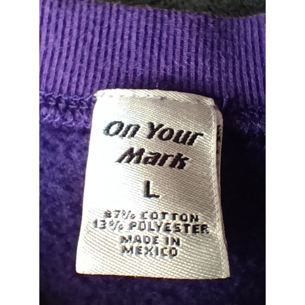 On Your Mark Women's Large Sweatshirt Pullover Crewneck Long Sleeve Purple - Picture 5 of 8